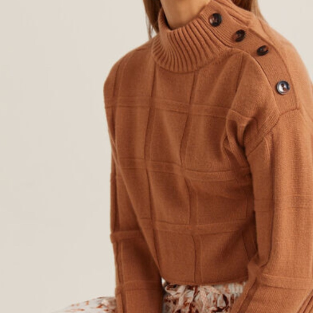 Sportscraft Sunflower Wool Check Knit Large